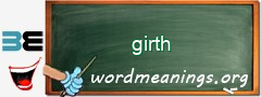 WordMeaning blackboard for girth